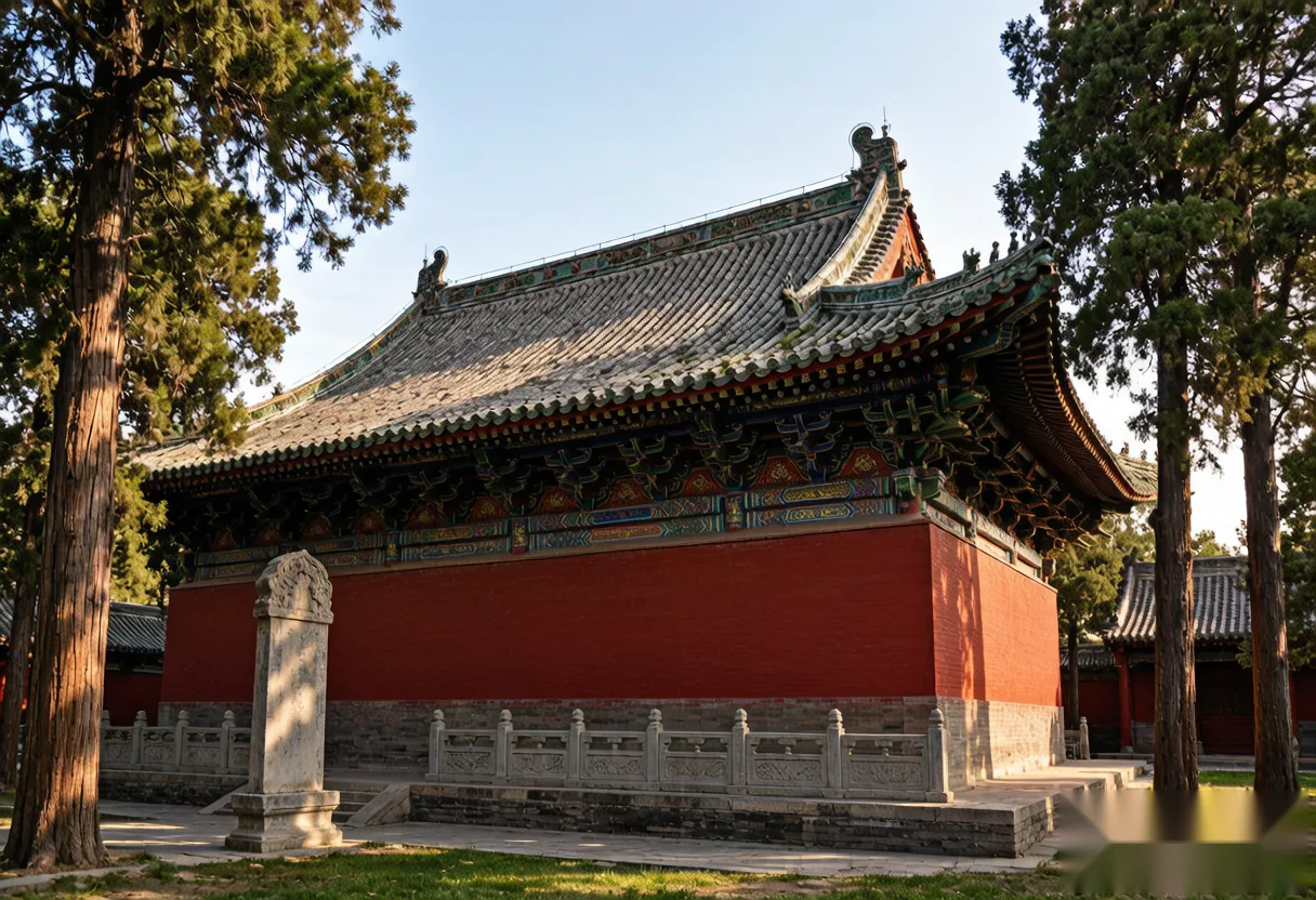 Ancient temple hall inside Guanlin Temple, Luoyang
