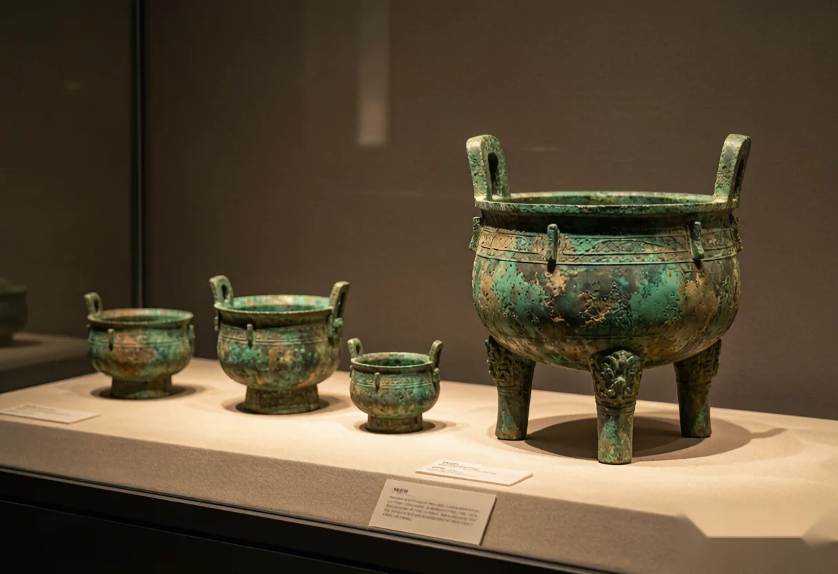Artifact display case inside the Luoyang Museum